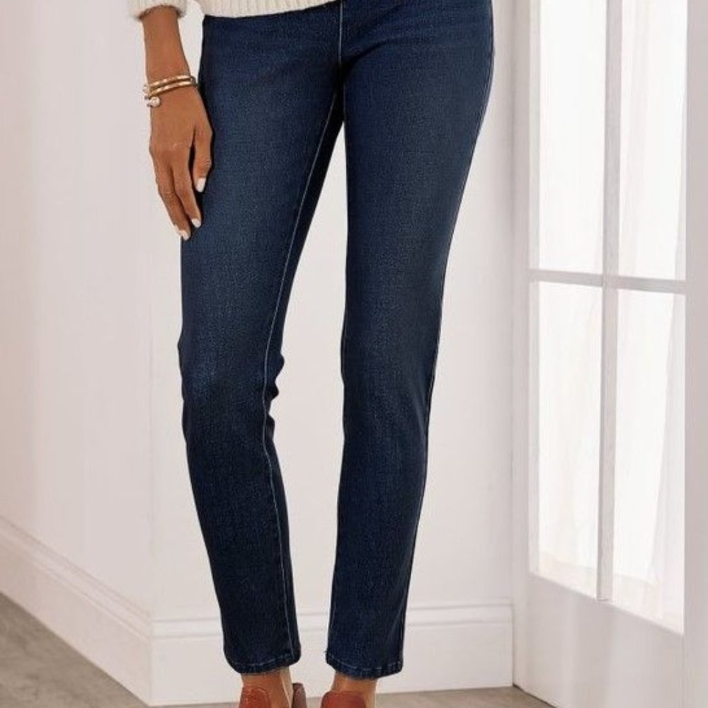 Soft Surroundings The Ultimate Denim Pull-On Skinny Jeans Ember Wash Women's Med